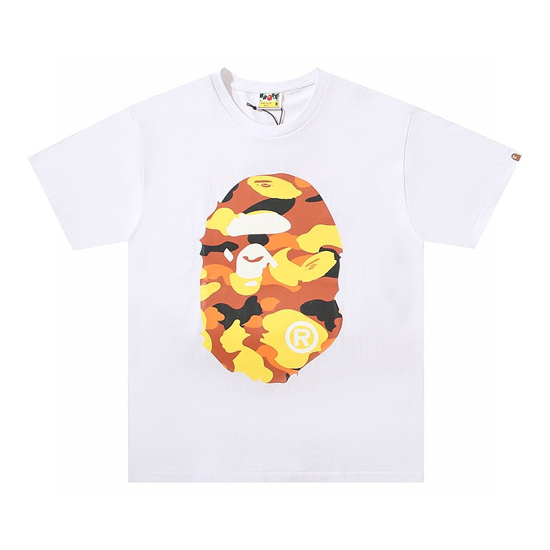 A BATHING APEA Bape 1st Camo Big Ape Head Tee 迷彩猿人头图案 白色 黑色 圆领 T恤 短袖 夏款 男女同款 1D80-110-012