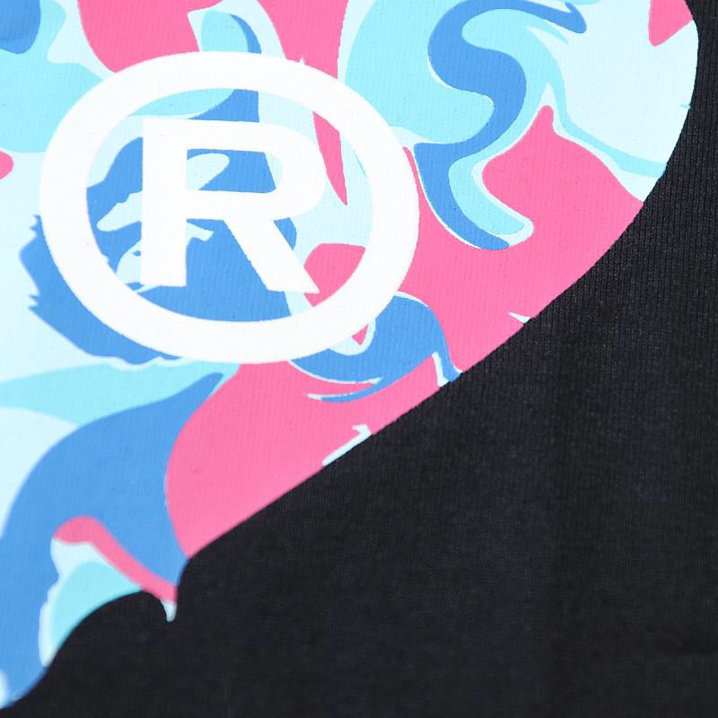 A BATHING APEA BAPE Marble Camo Big Ape Head Tee 猿人头图案印花 白色 黑色 圆领 T恤 短袖 夏款 男女同款 1I30-110-046