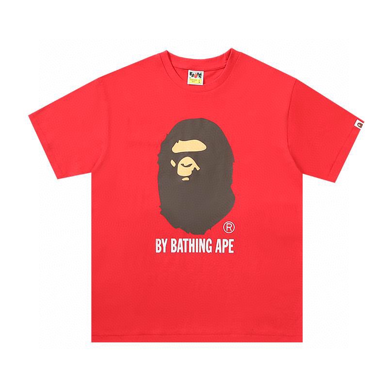 A BATHING APEA BAPE By Bathing Ape 猿人头图案印花 白色 红色 黄色 粉色 黑色 圆领 T恤 短袖 夏款 男女同款 0ZXTEM110003E