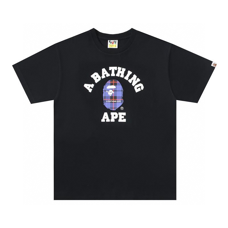 A BATHING APEA BAPE 猿人头图案印花 字母logo 白红 白蓝 黑红 黑蓝 圆领 T恤 短袖 夏款 男女同款 1I30-110-030