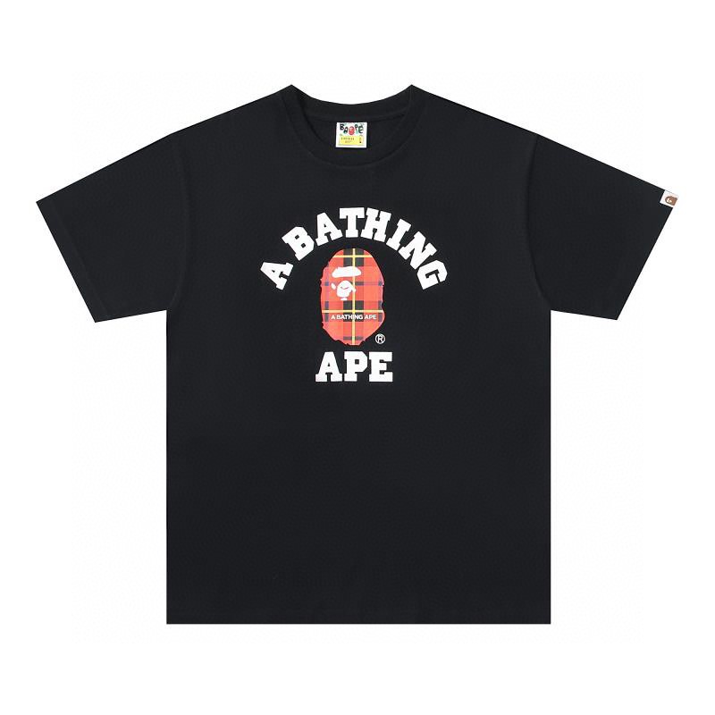 A BATHING APEA BAPE 猿人头图案印花 字母logo 白红 白蓝 黑红 黑蓝 圆领 T恤 短袖 夏款 男女同款 1I30-110-030