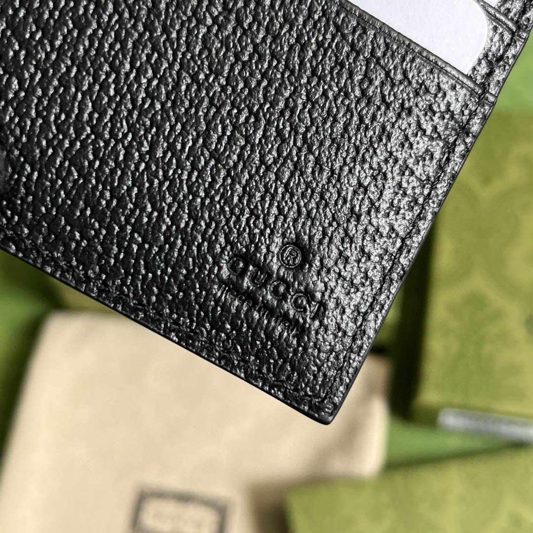 GUCCI 古驰 Horsebit 金色金属马衔扣对折皮革 短款 钱夹 钱包 黑色 男女同款 708554-DJ20G-1000