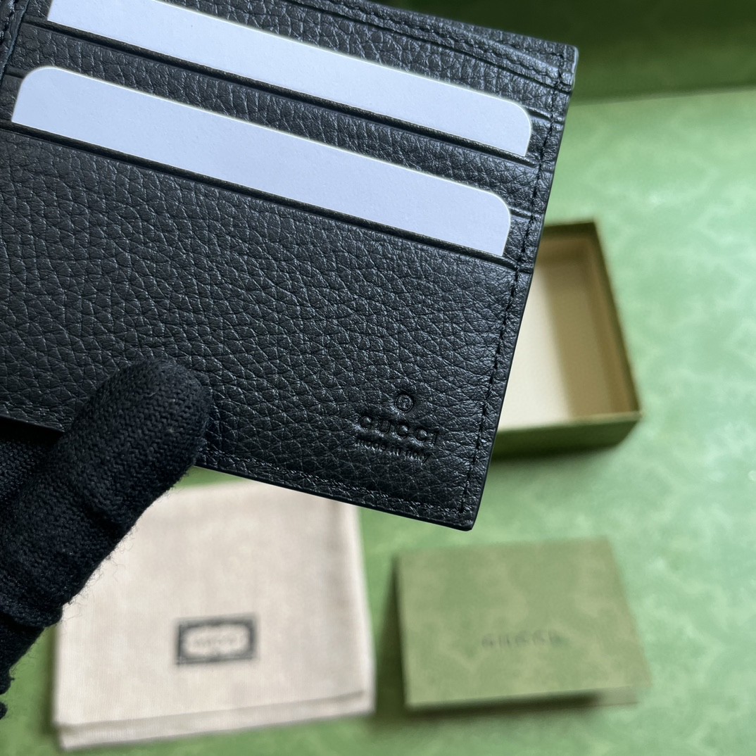 GUCCI 古驰 双G徽标压印翻盖开合 皮革 短款 钱夹 钱包 黑色 男女同款 739475-AABY0-1000