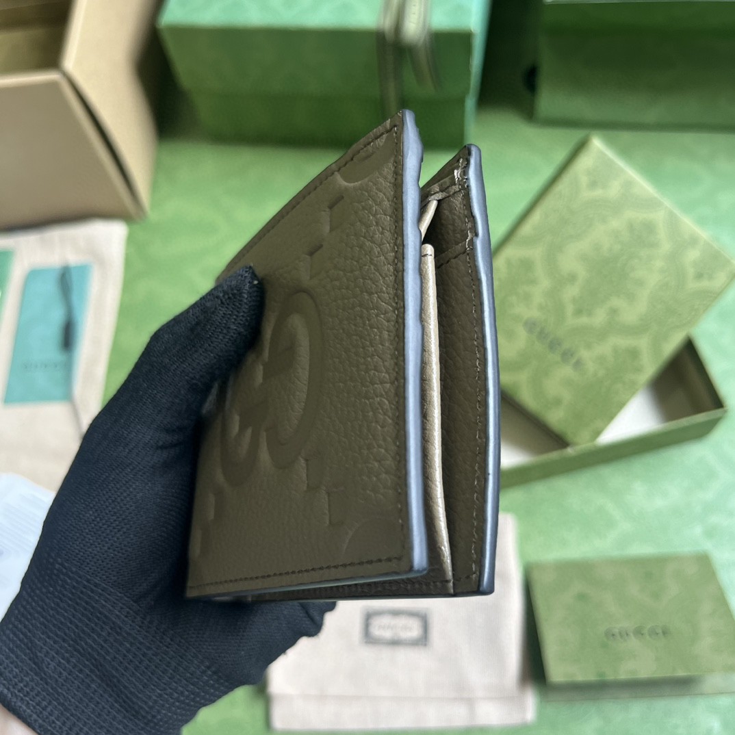 GUCCI 古驰 双G徽标压印翻盖开合 皮革 短款 钱夹 钱包 男女同款 灰色 