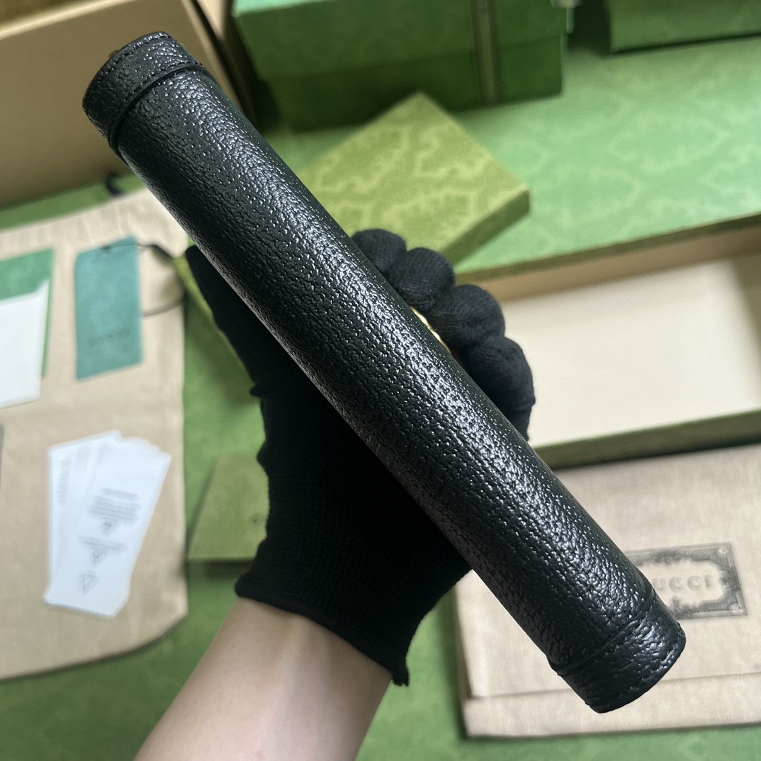 GUCCI 古驰 Diana戴安娜 金标Logo竹节饰扣皮革长款拉链 钱包 钱夹 女款 黑色 658634-17Q0T-1000