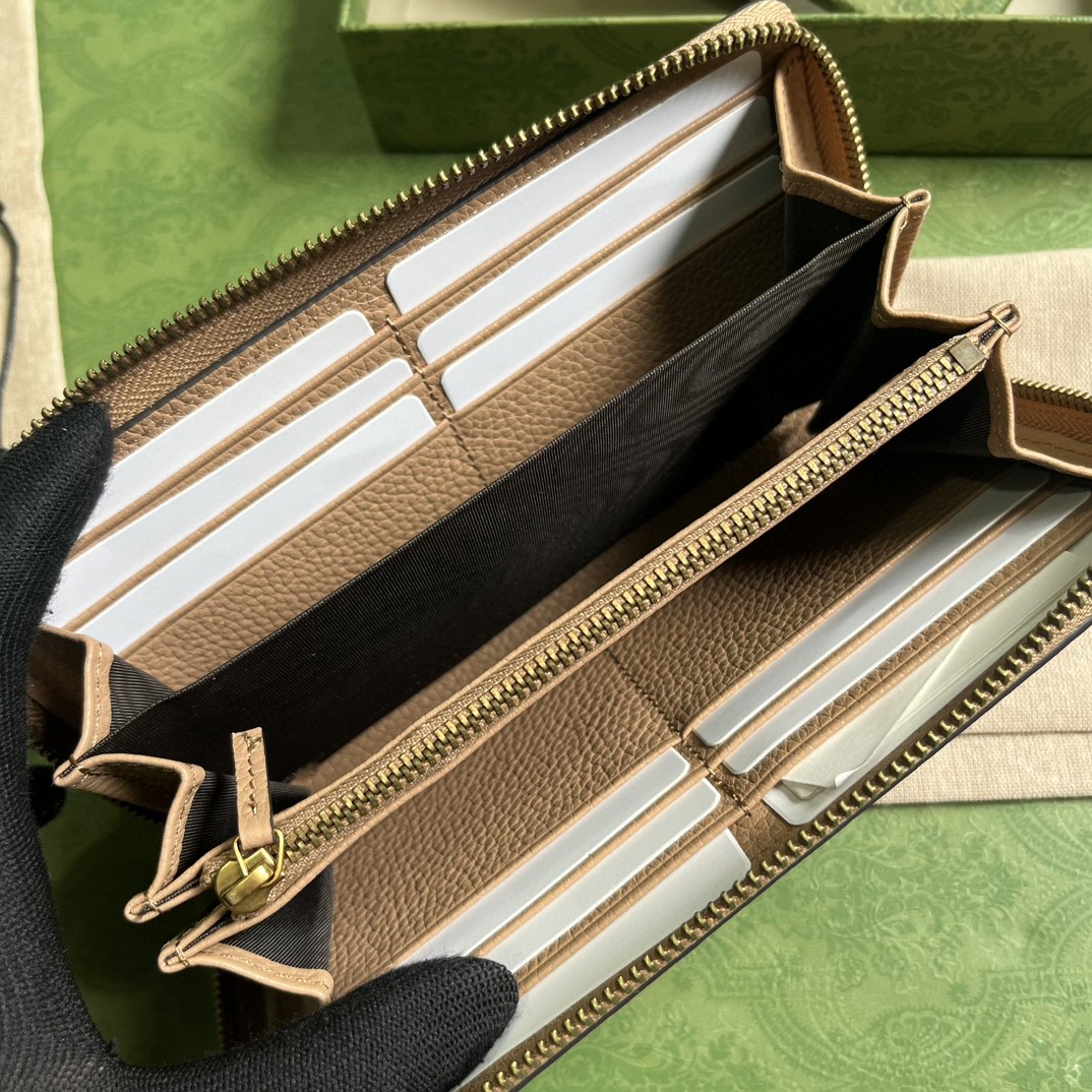 [Copy]GUCCI 古驰 互扣式双G 按扣开合蟒蛇皮 钱包 钱夹 女款 米粉色 746059-AACAO-2741