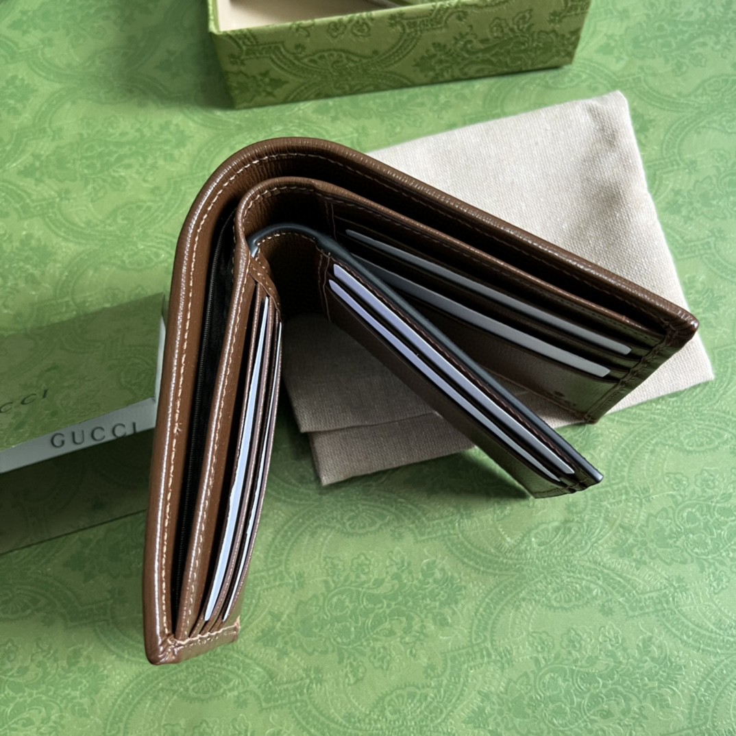 GUCCI 古驰老花 Logo 可拆卸卡片夹帆布拼皮革 卡包 钱夹 钱包 男款 棕色 723171-92TCG-8563