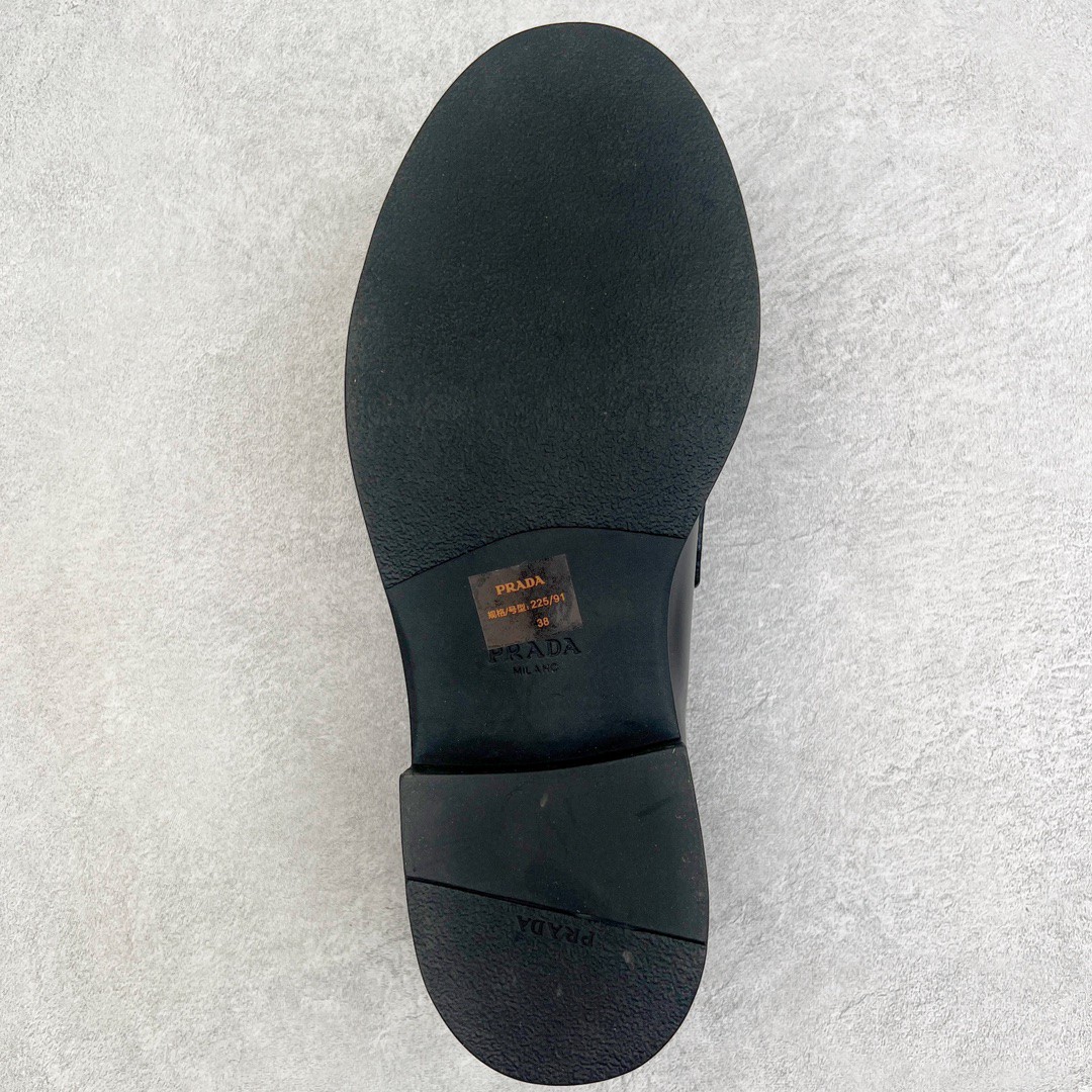 PRADA 普拉达 亮面皮革徽标 套穿 低筒 乐福鞋 皮鞋 女款 黑色 1D246M_055_F0002_F_050
