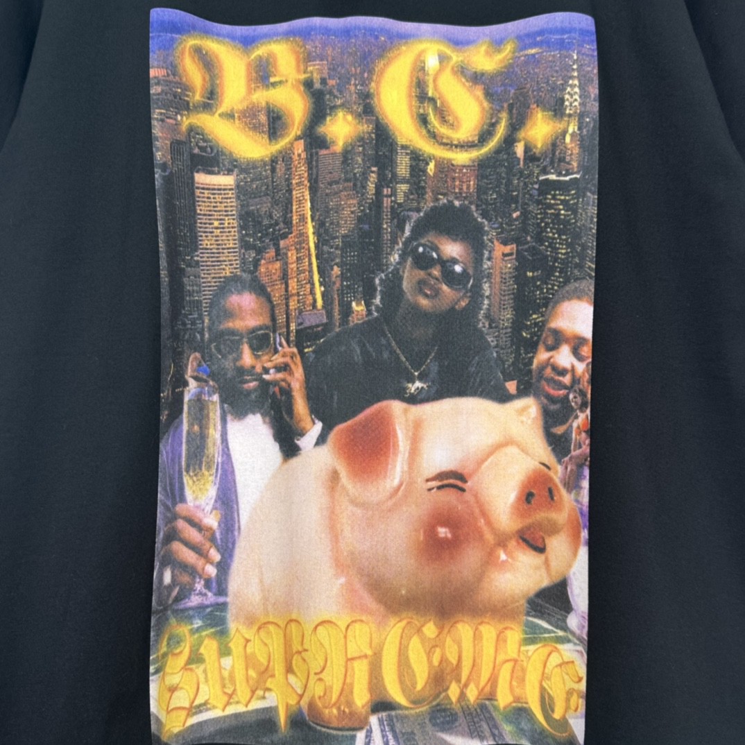 Supreme BERNADETTE CORPORATION 联名款SS23WEEK13 MONEY TEE 图案印花Logo 短袖 T恤 男女同款 黑色 SUP-SS23-223