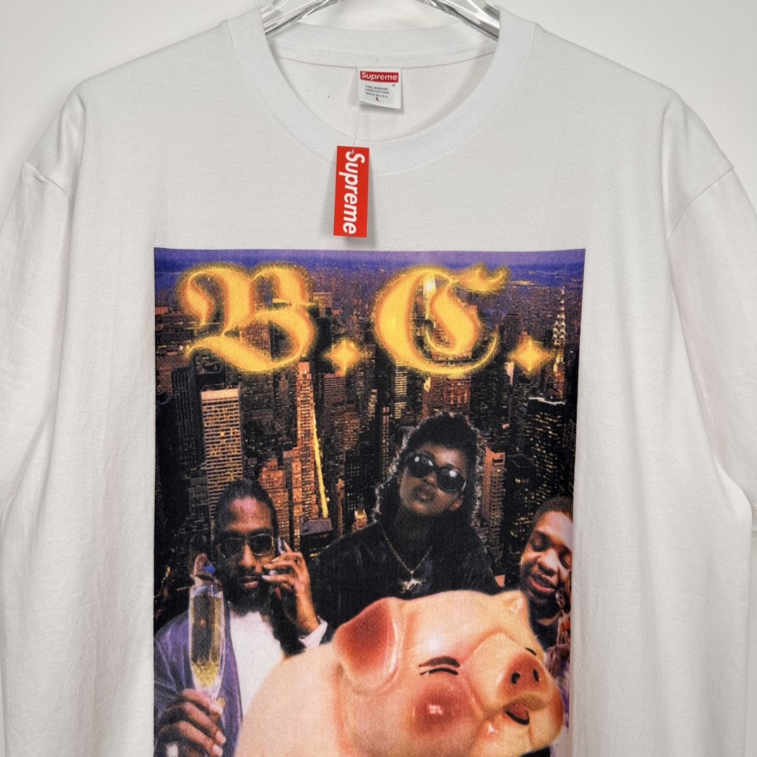 Supreme BERNADETTE CORPORATION 联名款SS23WEEK13 MONEY TEE 图案印花Logo 短袖 T恤 男女同款 白色 SUP-SS23-223