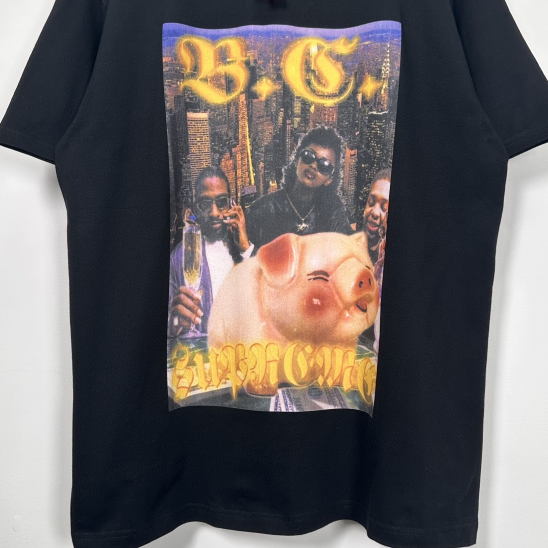 Supreme BERNADETTE CORPORATION 联名款SS23WEEK13 MONEY TEE 图案印花Logo 短袖 T恤 男女同款 黑色 SUP-SS23-223