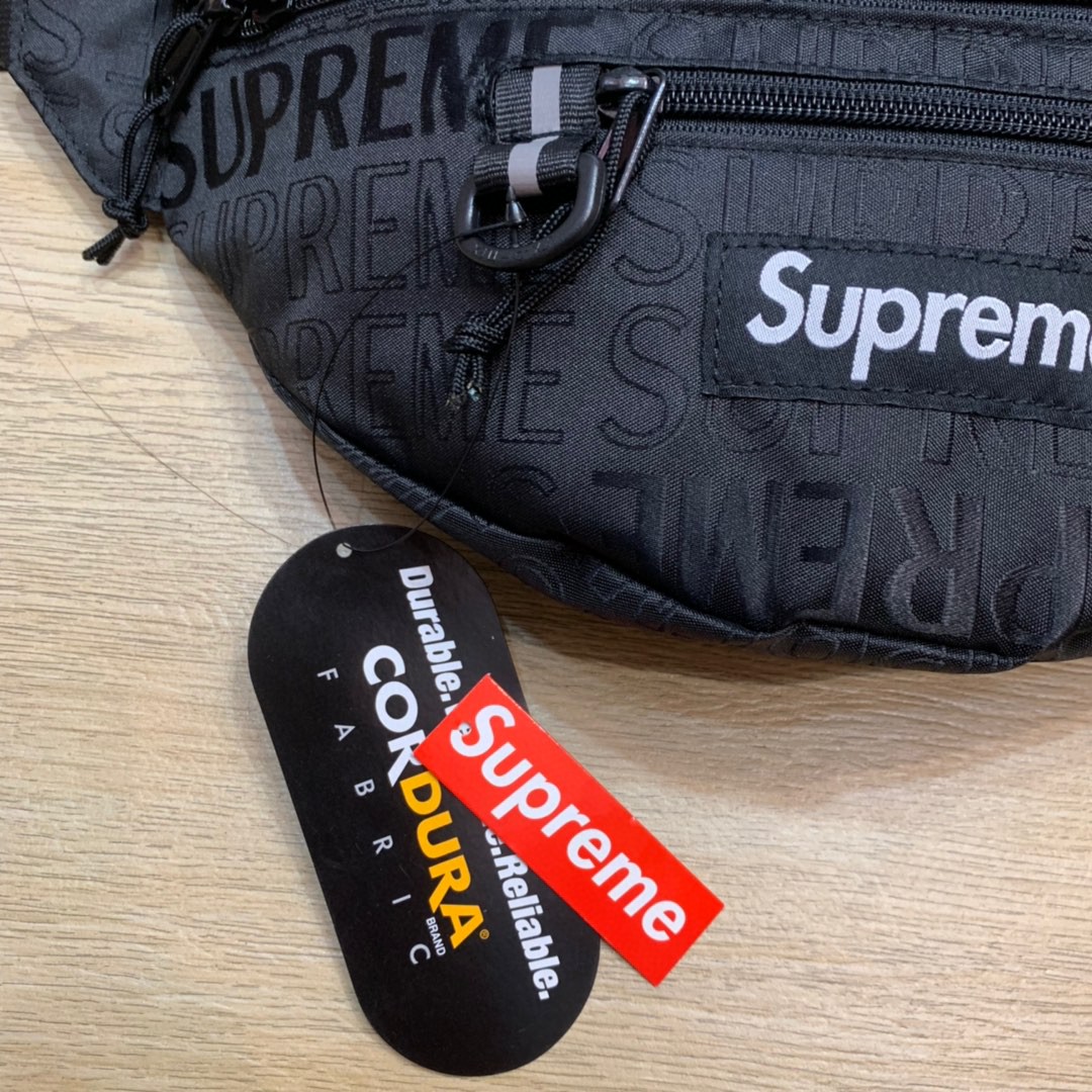 Supreme SS19 Waist Bag Black 字母满印 斜挎包 腰包 胸包 黑色 SUP-SS19-015