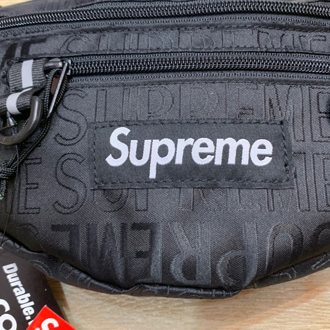 Supreme SS19 Waist Bag Black 字母满印 斜挎包 腰包 胸包 黑色 SUP-SS19-015