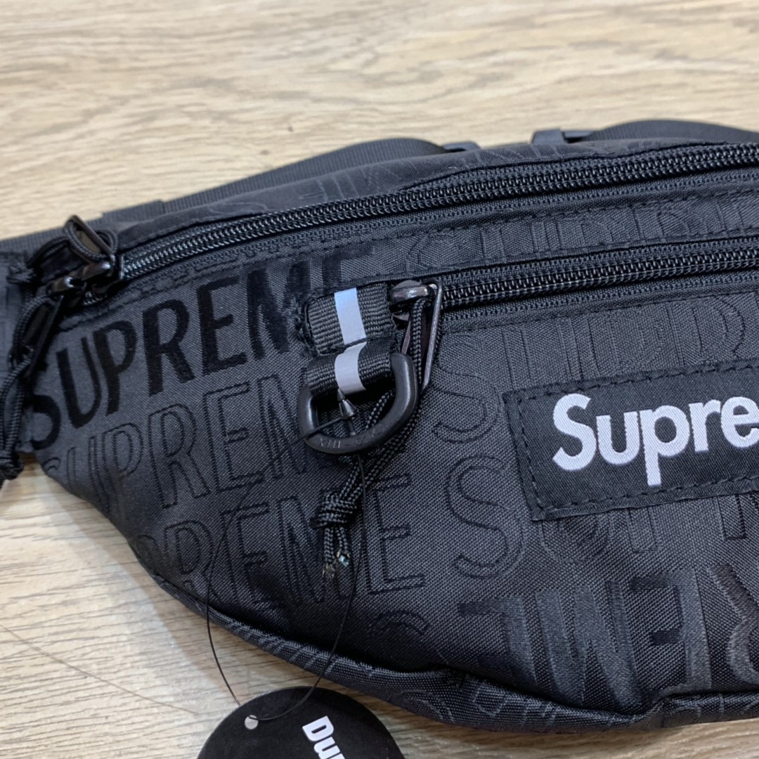 Supreme SS19 Waist Bag Black 字母满印 斜挎包 腰包 胸包 黑色 SUP-SS19-015