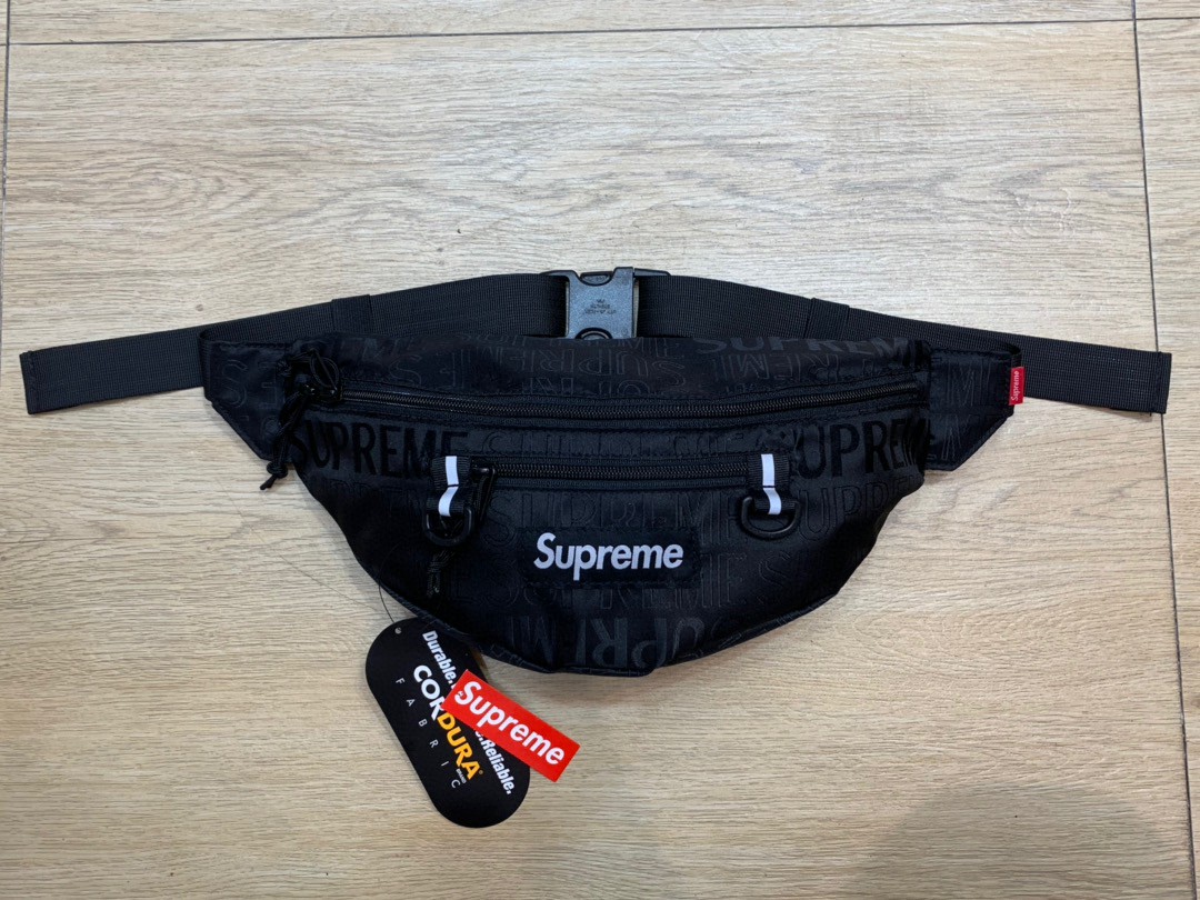 Supreme SS19 Waist Bag Black 字母满印 斜挎包 腰包 胸包 黑色 SUP-SS19-015