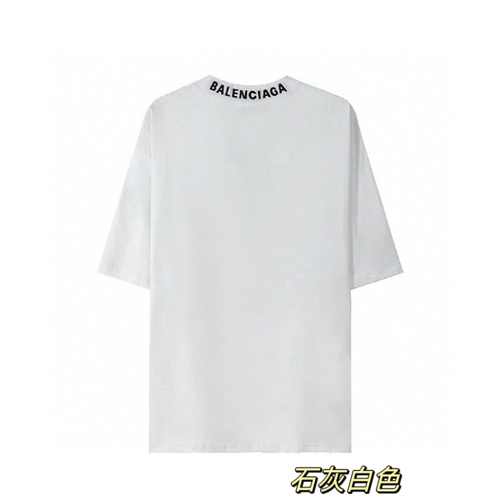 Balenciaga 巴黎世家 字母心形印花 短袖 T恤 圆领 夏季 男女同款 白色