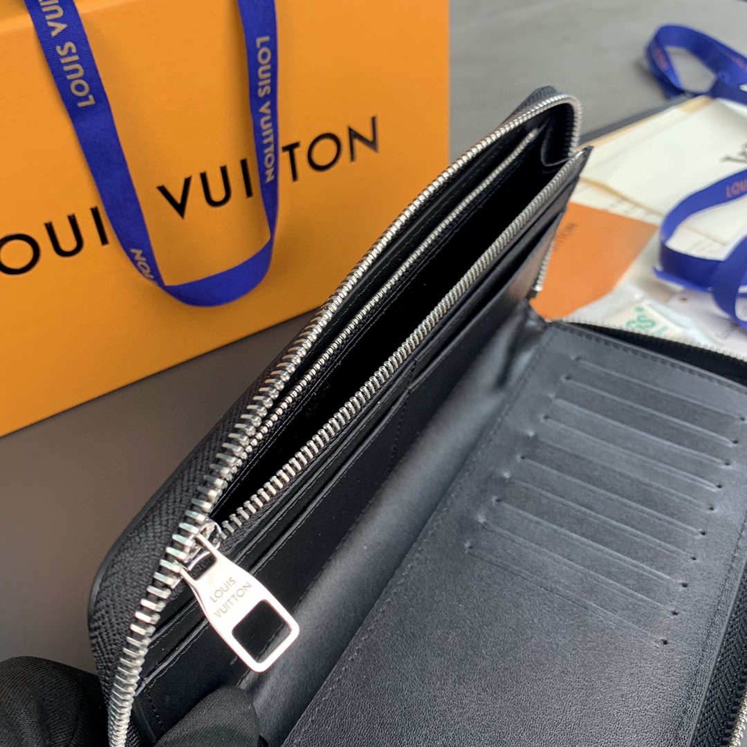LOUIS VUITTON 路易威登 Zippy 拉链 Taurrilon 皮革 长款 钱夹 钱包 卡包 名片夹 男女同款 黑色 M58412