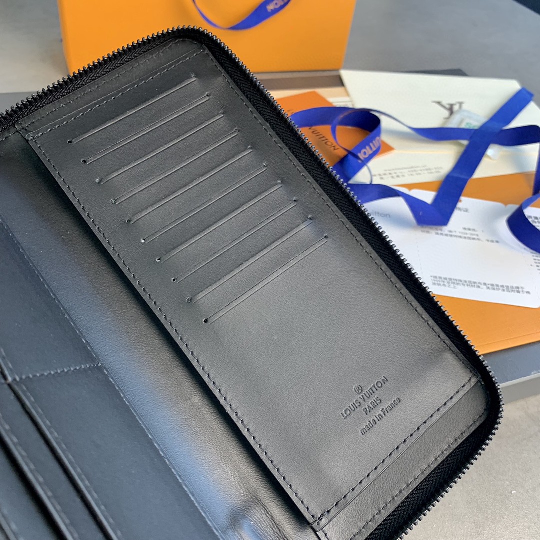 LOUIS VUITTON 路易威登 ZIPPY拉链 竖款 钱夹 钱包 男女同款 黑色 M62902