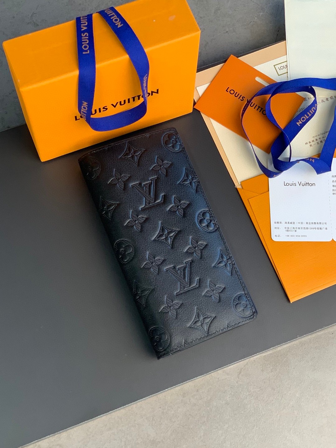 LOUIS VUITTON 路易威登 Brazza系列标志性Monogram压纹牛皮革 长款 钱夹 钱包 男女同款 黑色 M62900