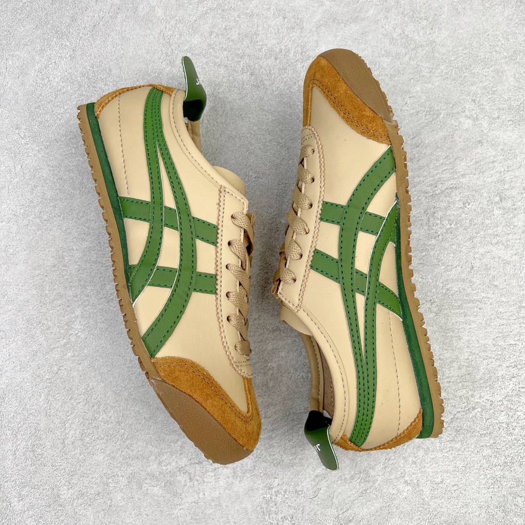 Onitsuka Tiger 鬼家虎 MEXICO 66 低筒 休闲鞋 跑步鞋 板鞋 棕绿色 THL202-1785