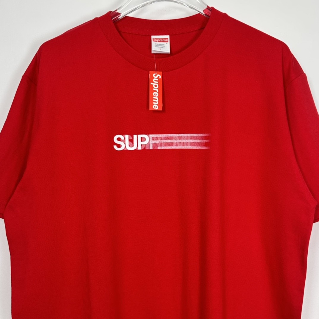 Supreme SS23 WEEK18 MOTION LOGO TEE 幻影 Logo 圆领 短袖 T 恤 男女同款 红色 SUP-SS23-273