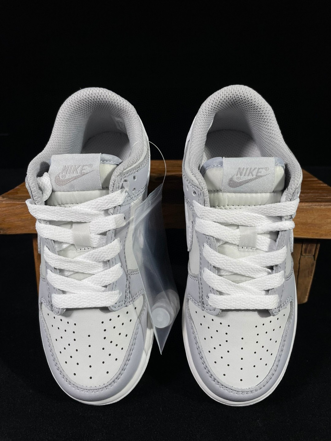 童鞋 Dunk Low Grey 复古休闲 板鞋 中童鞋 灰白 DH9756-001