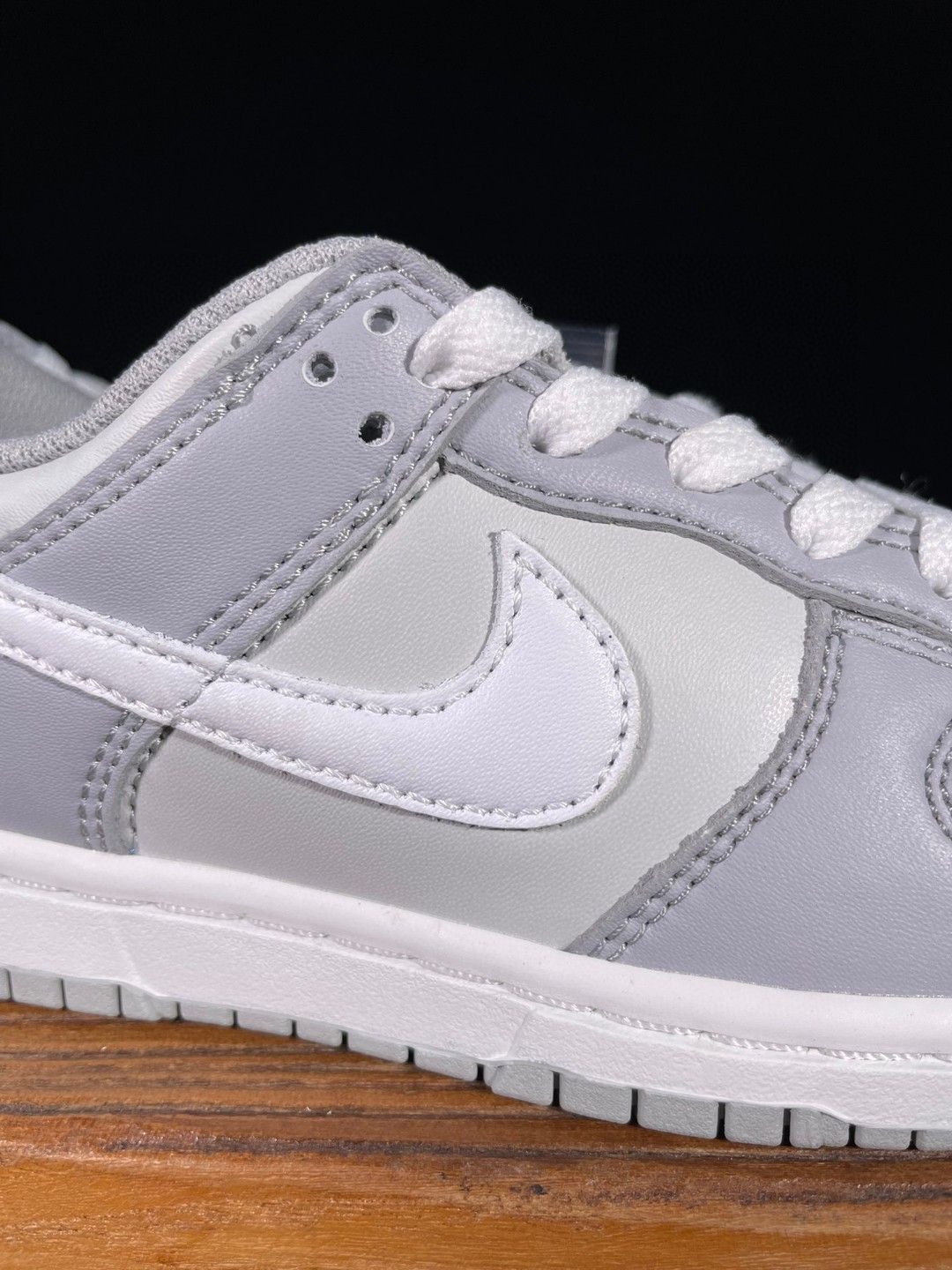 童鞋 Dunk Low Grey 复古休闲 板鞋 中童鞋 灰白 DH9756-001
