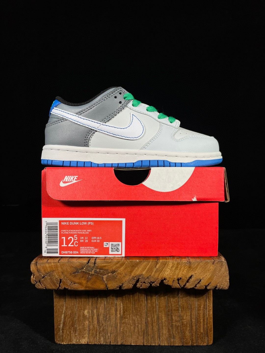 童鞋 Dunk Low 复古休闲 板鞋 中童鞋 灰蓝 DH9756-004