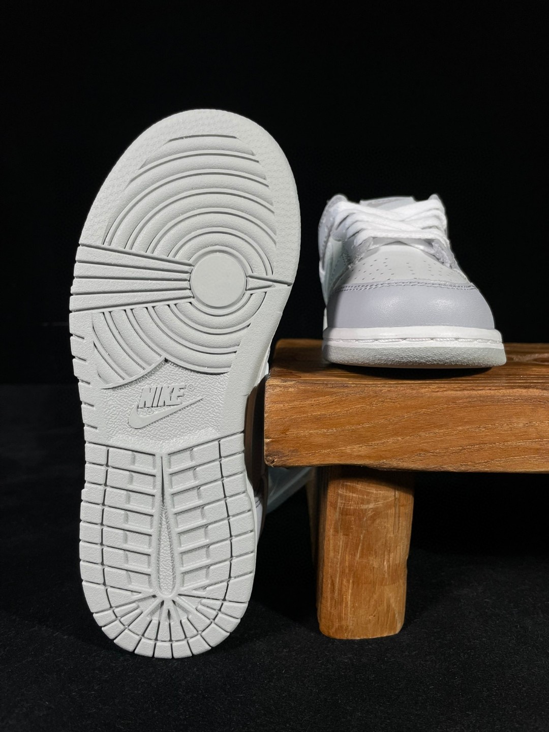 童鞋 Dunk Low Grey 复古休闲 板鞋 中童鞋 灰白 DH9756-001