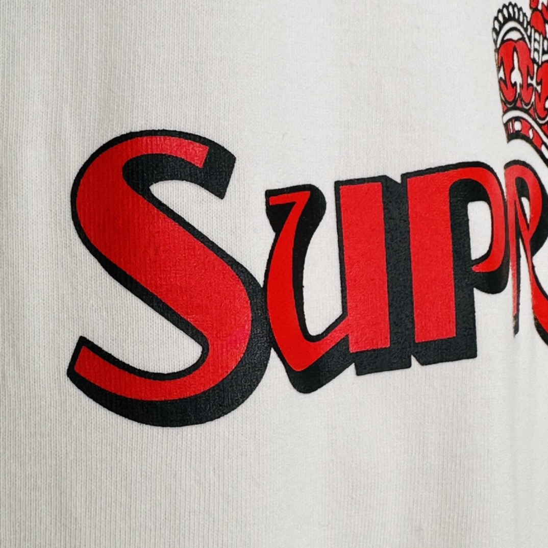Supreme SS23 WEEK18 CROWN TEE 字母印花 圆领 短袖 T 恤 男女同款 粉色 白色 黑色 SUP-SS23-281