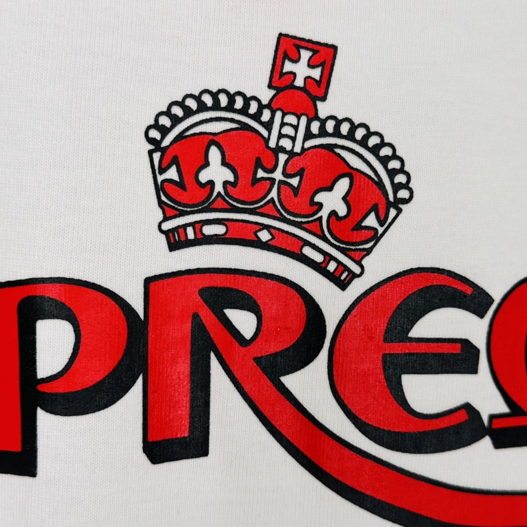 Supreme SS23 WEEK18 CROWN TEE 字母印花 圆领 短袖 T 恤 男女同款 粉色 白色 黑色 SUP-SS23-281