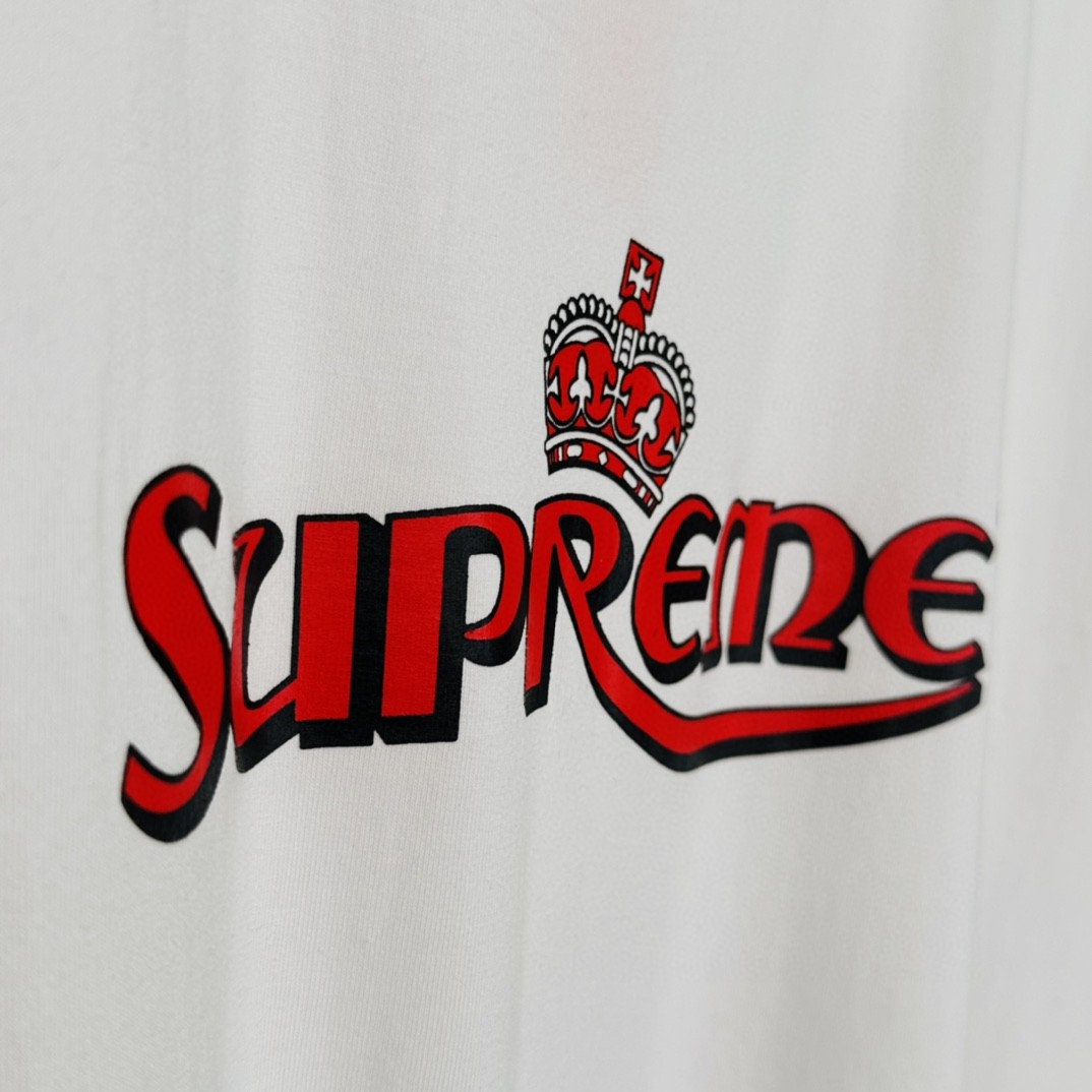 Supreme SS23 WEEK18 CROWN TEE 字母印花 圆领 短袖 T 恤 男女同款 粉色 白色 黑色 SUP-SS23-281