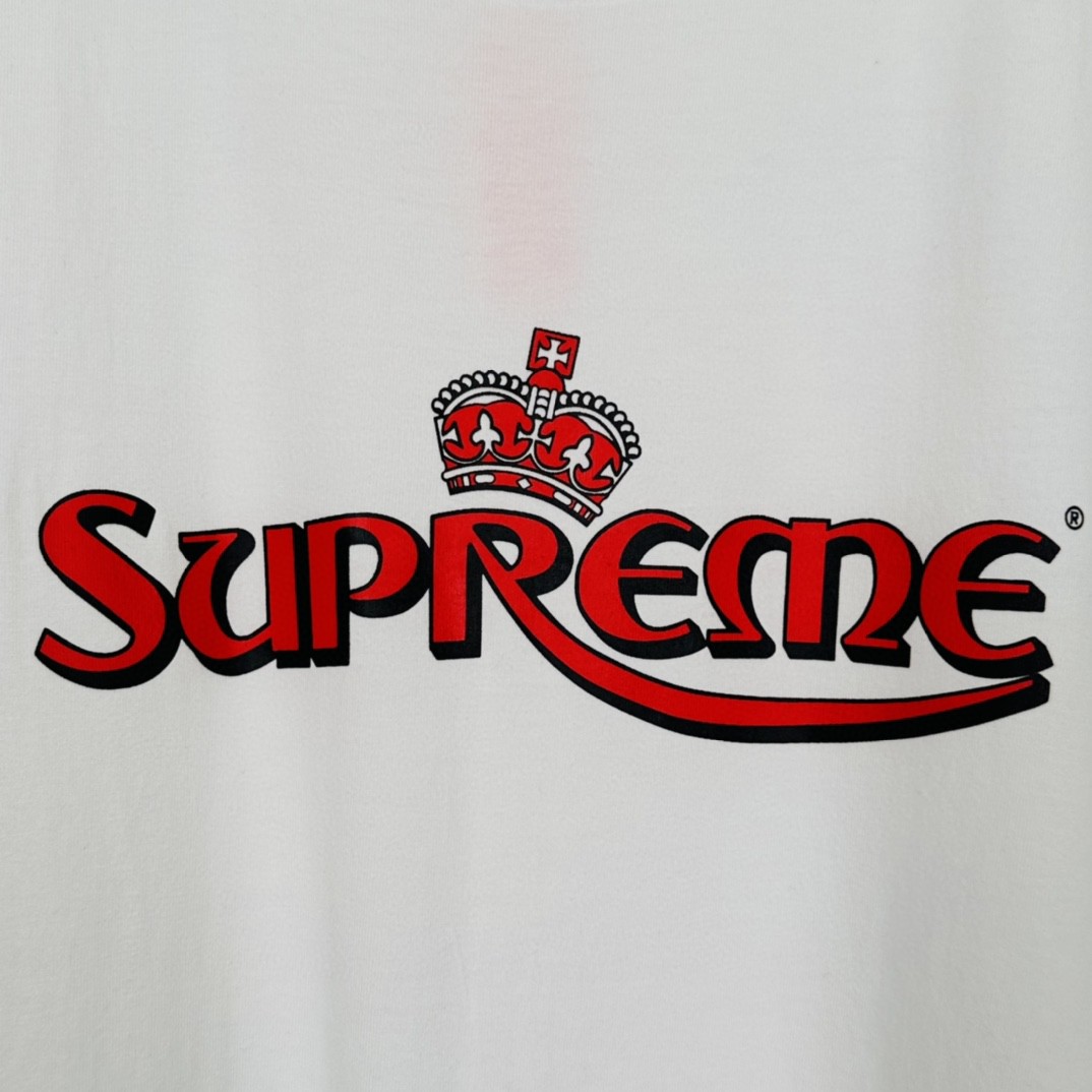 Supreme SS23 WEEK18 CROWN TEE 字母印花 圆领 短袖 T 恤 男女同款 粉色 白色 黑色 SUP-SS23-281