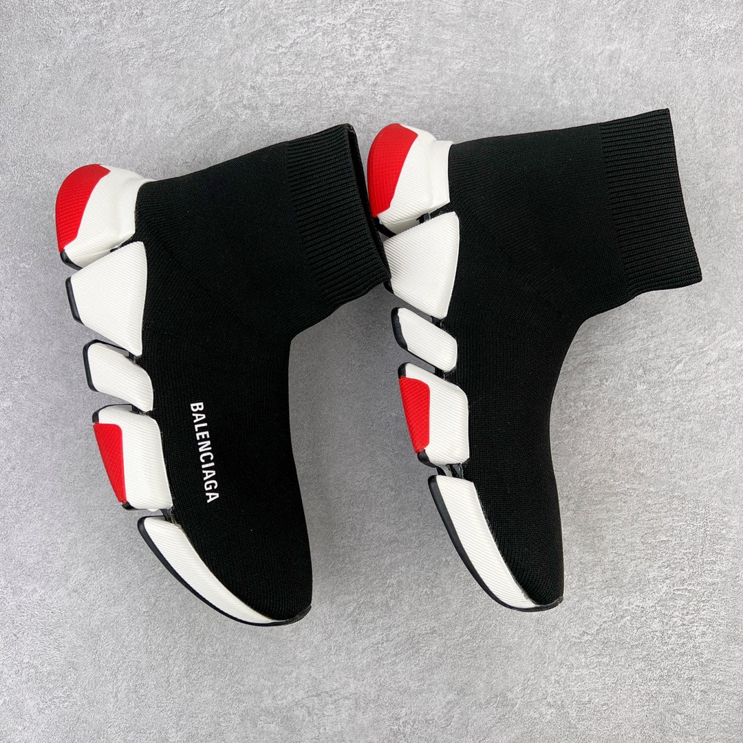 Balenciaga 巴黎世家 Speed 2.0 高筒 袜子鞋 运动鞋 休闲鞋 黑红 654020W2DI21096