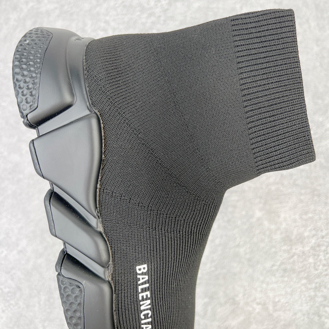 Balenciaga 巴黎世家 Speed 1.0 Clear 高筒 袜子鞋 运动鞋 休闲鞋 纯黑色 587280W2DB11013