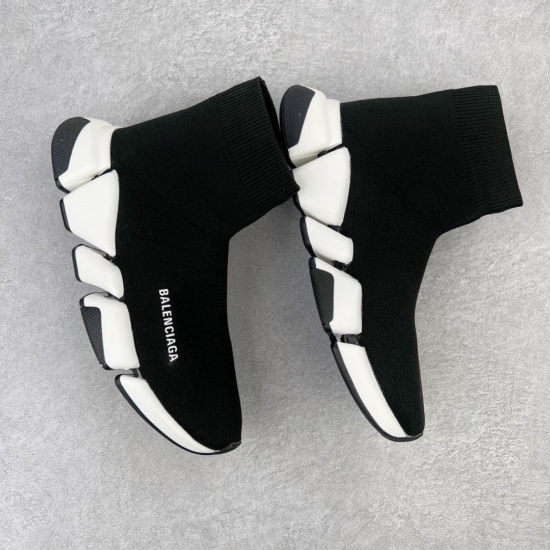 Balenciaga 巴黎世家 Speed 2.0 高筒 袜子鞋 运动鞋 休闲鞋 黑白 617239W17021015