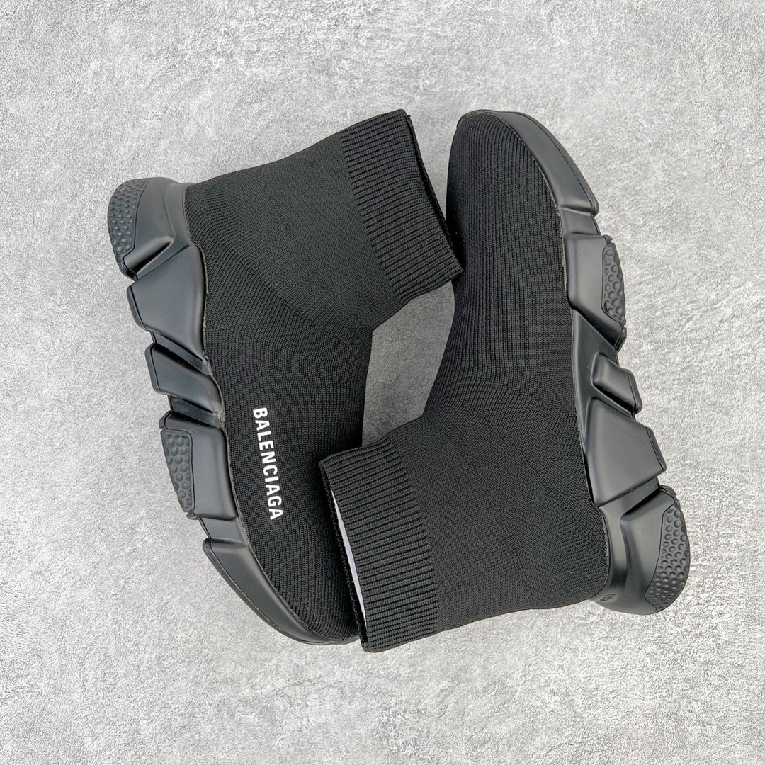 Balenciaga 巴黎世家 Speed 1.0 Clear 高筒 袜子鞋 运动鞋 休闲鞋 纯黑色 587280W2DB11013