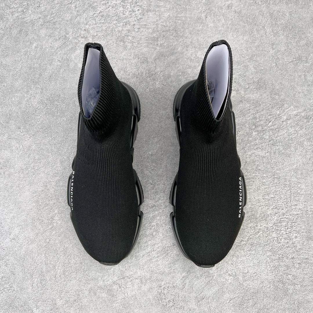 Balenciaga 巴黎世家 Speed 1.0 Clear 高筒 袜子鞋 运动鞋 休闲鞋 纯黑色 587280W2DB11013