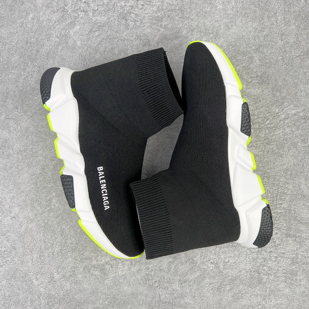 Balenciaga 巴黎世家 Speed Trainers 高筒 袜子鞋 运动鞋 休闲鞋 黑绿 551185W05G01000