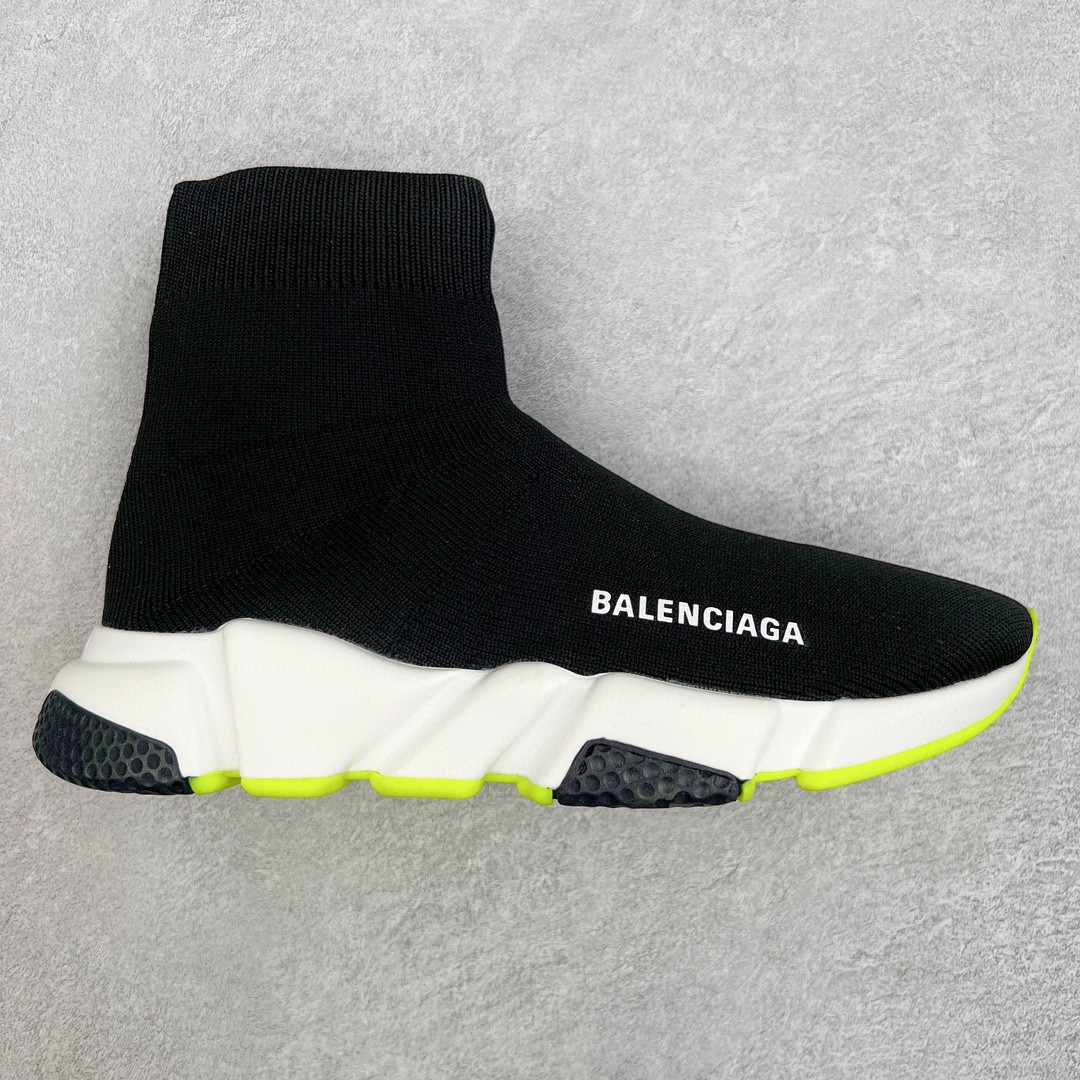 Balenciaga 巴黎世家 Speed Trainers 高筒 袜子鞋 运动鞋 休闲鞋 黑绿 551185W05G01000