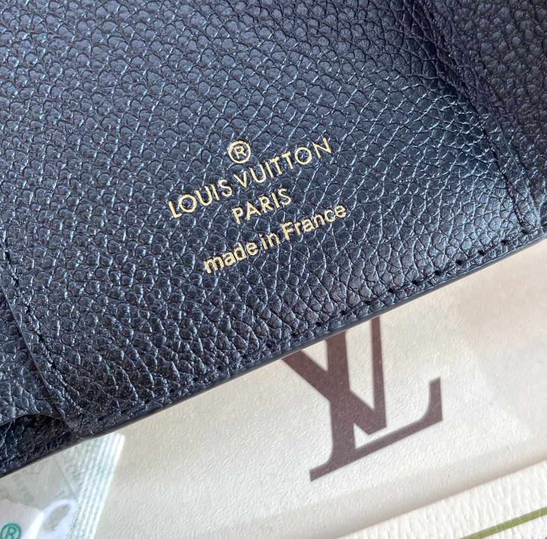 LOUIS VUITTON 路易威登 Victorine 维多利亚经典老花压纹牛皮 钱夹 钱包 卡包 名片夹 女款 黑色 M64060