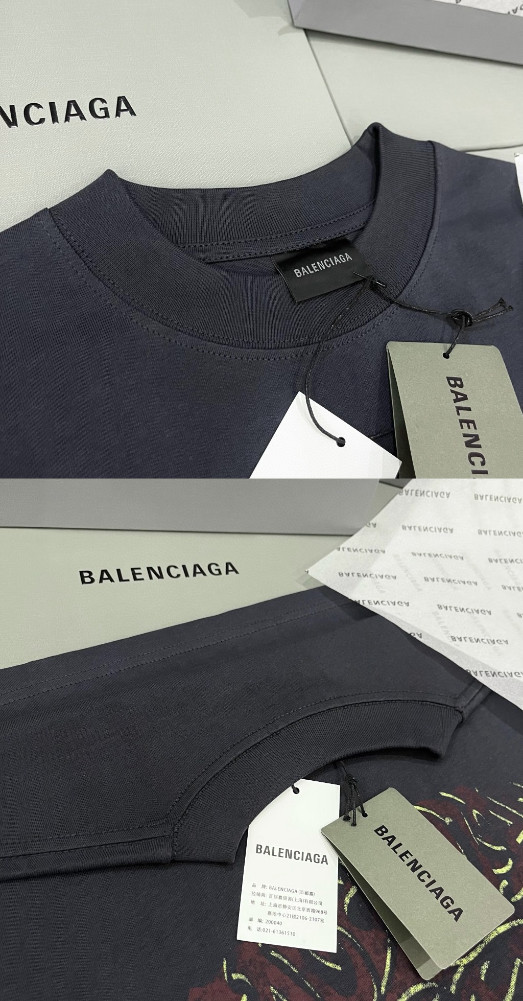 Balenciaga 巴黎世家 logo字母印花 短袖 T恤 圆领 夏季 男女同款 黑色 739028TPVM81568