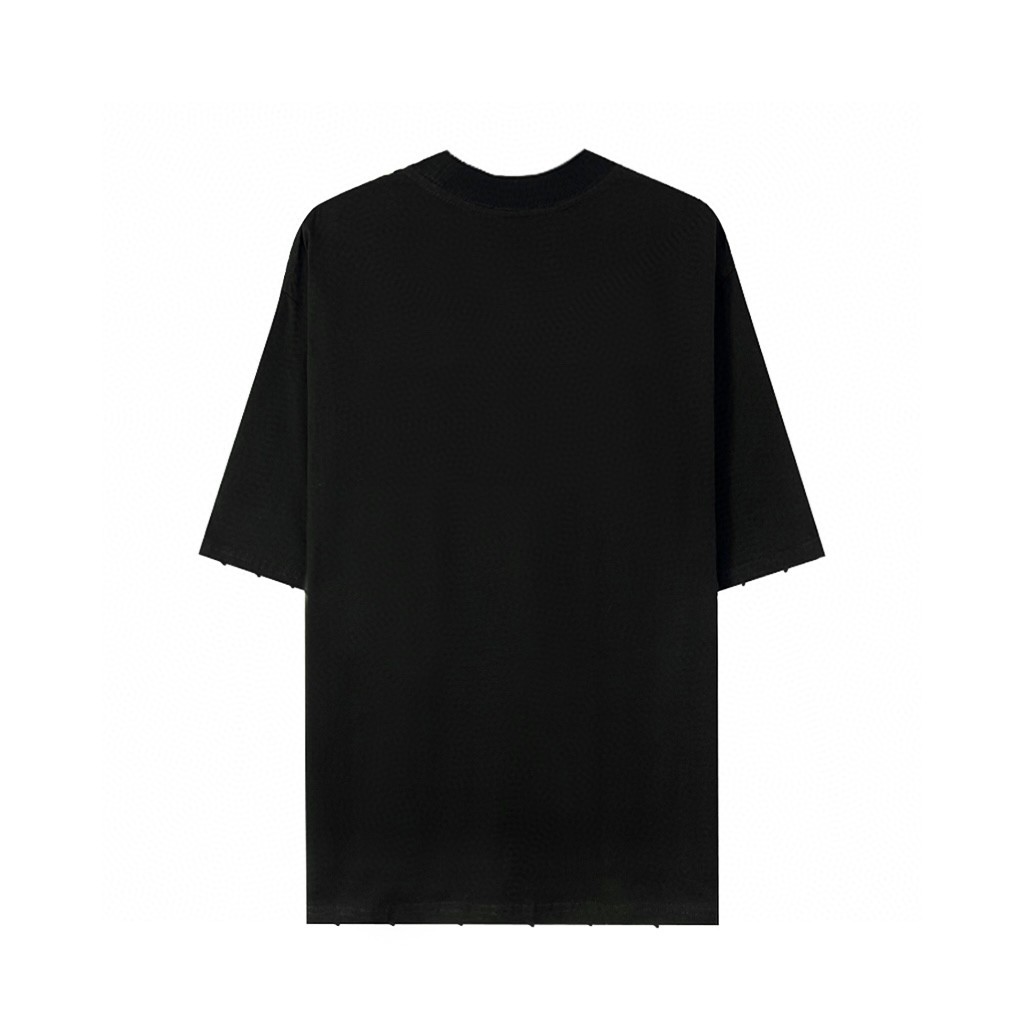 Balenciaga SS23 巴黎世家 logo字母印花图案 短袖 T恤 圆领 夏季 男女同款 黑色 739784TOVK11055