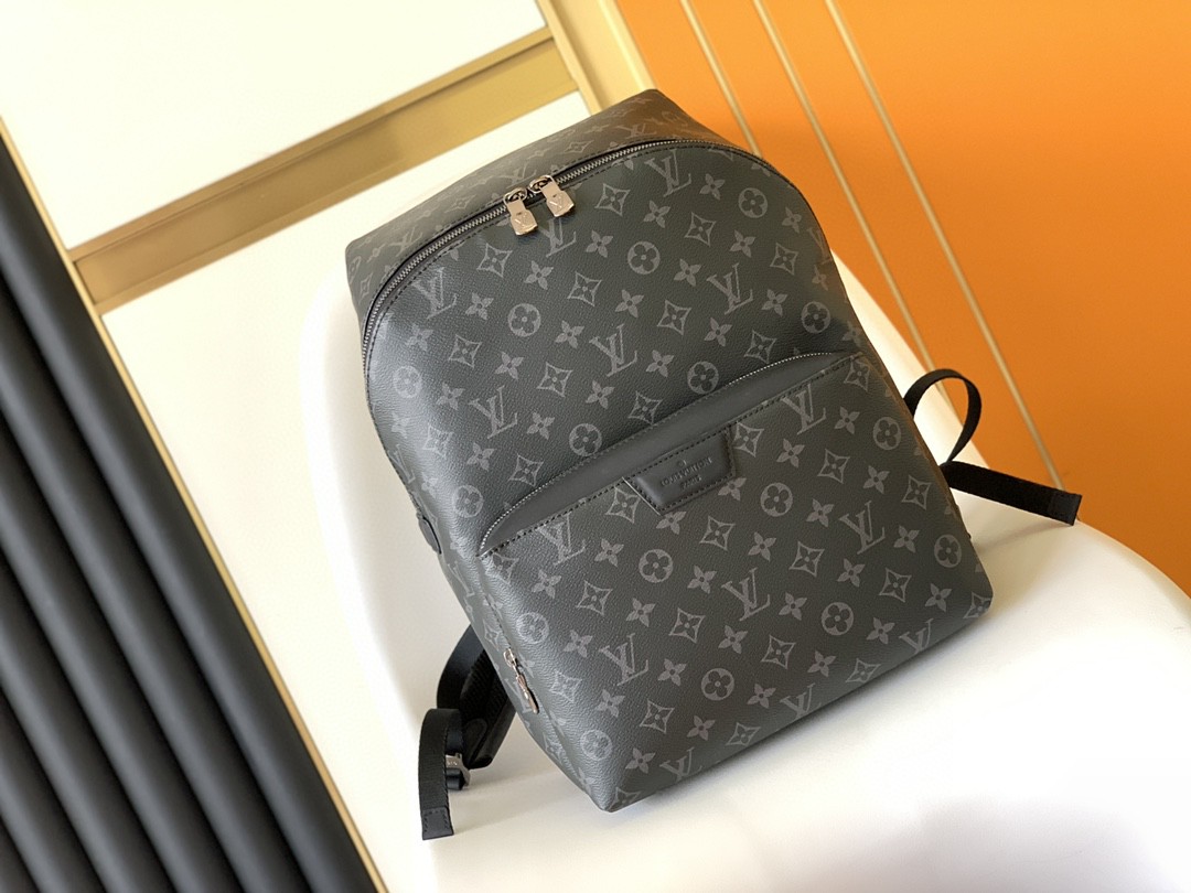 LOUIS VUITTON Discovery PM 经典老花百搭通勤帆布拼牛皮书包 背包 双肩包 男款 黑色 M43186