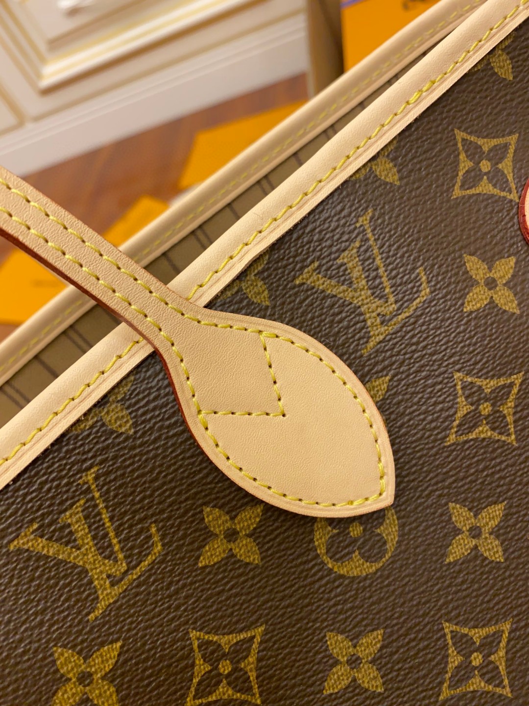 LOUIS VUITTON NEVERFULL MM 老花配色涂层帆布拼牛皮饰边 单肩包 手提包 托特包 女款 中号 棕色 M40995