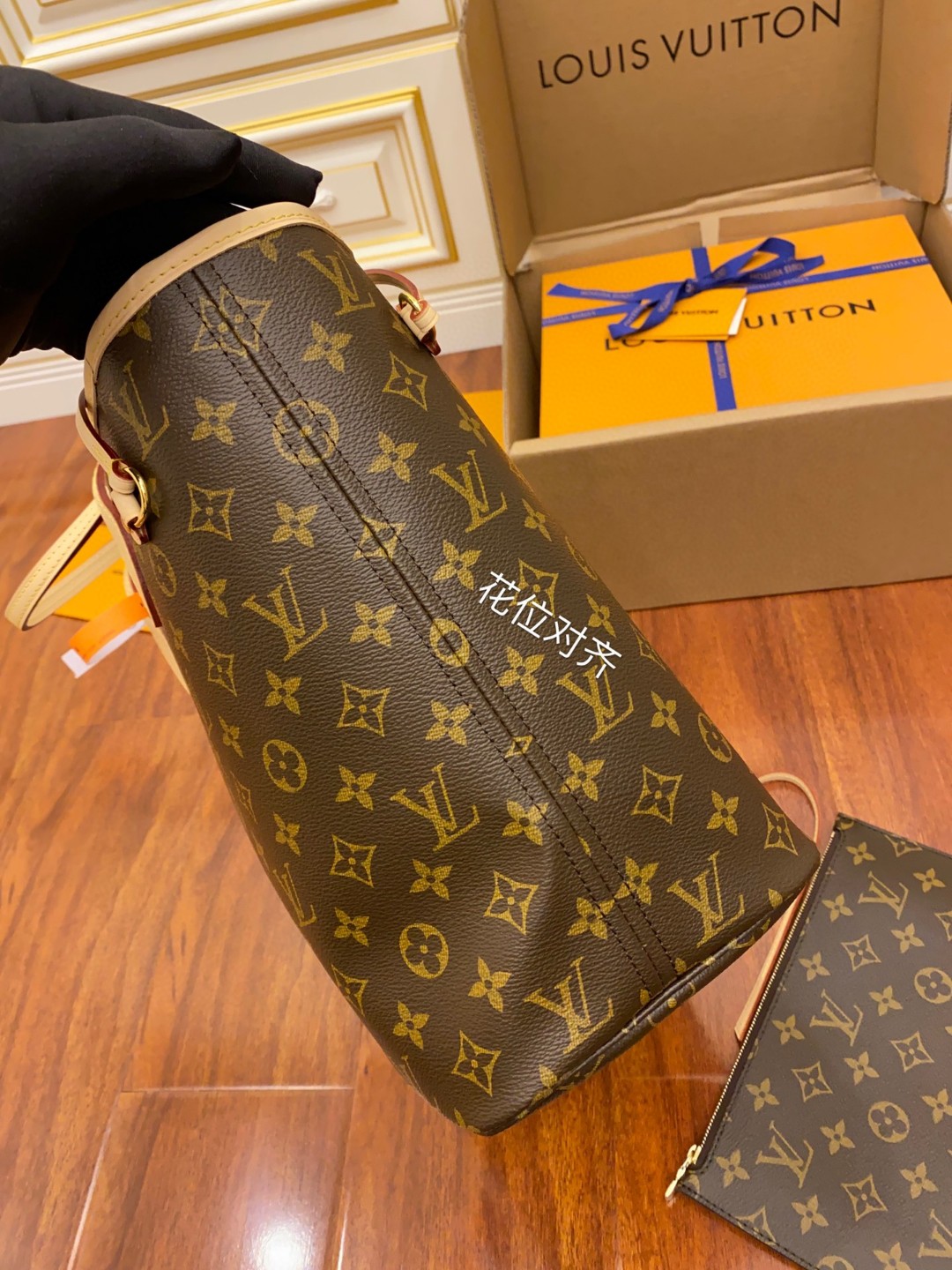 LOUIS VUITTON NEVERFULL MM 老花配色涂层帆布拼牛皮饰边 单肩包 手提包 托特包 女款 中号 棕色 M40995