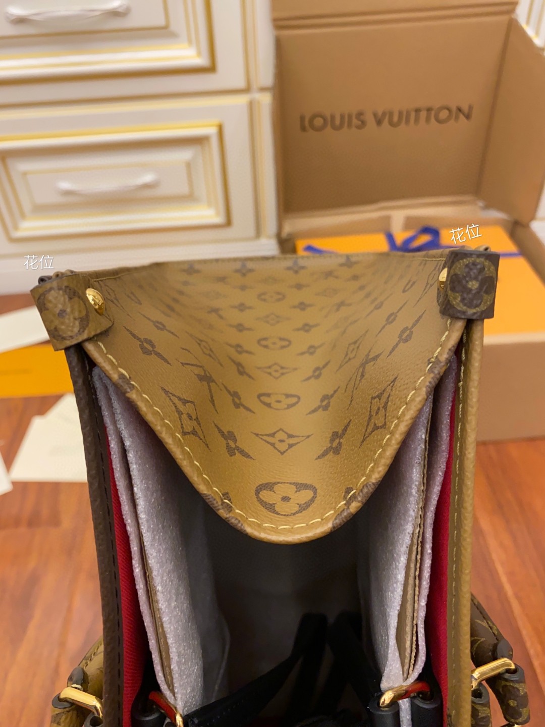 LOUIS VUITTON ONTHEGO GM 经典老花满印涂层帆布托特包 单肩包 斜挎包 手提包 女款 棕色 焦糖色 M45320
