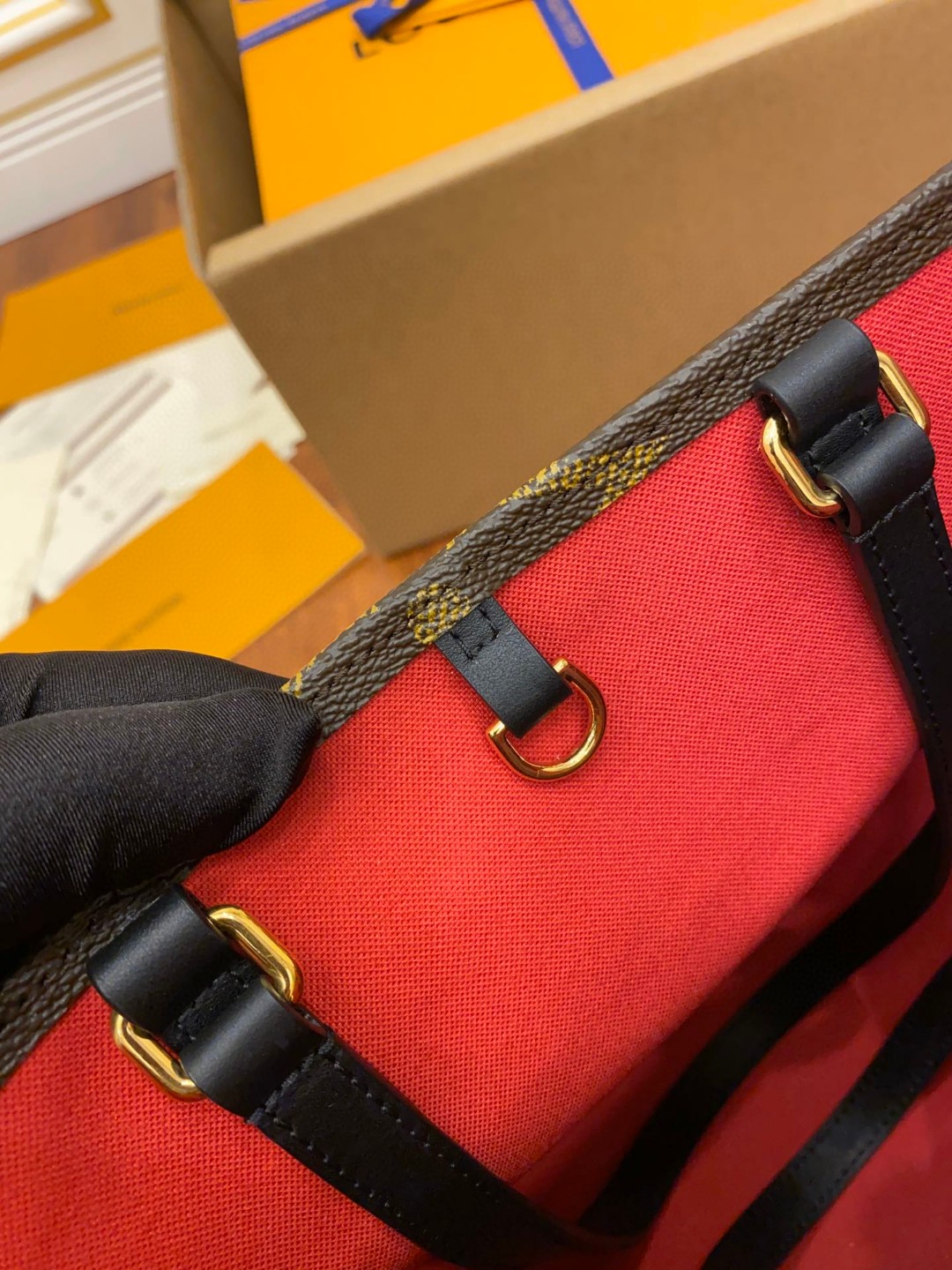 LOUIS VUITTON ONTHEGO MM 经典老花满印涂层帆布托特包 单肩包 斜挎包 手提包 女款 中号 棕色 焦糖色 M45321