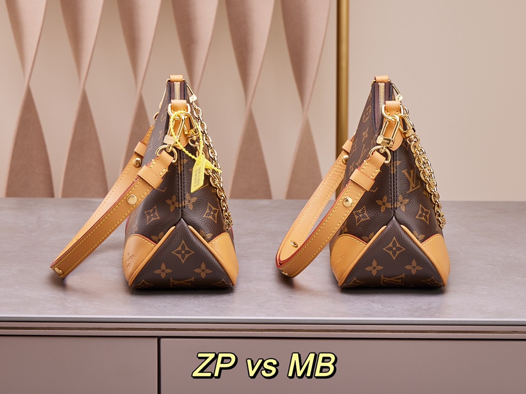 LOUIS VUITTON BOULOGNE 手袋经典老花涂层帆布拼牛皮革饰边 单肩包 斜挎包 腋下包 手提包 女款 棕色 M45832