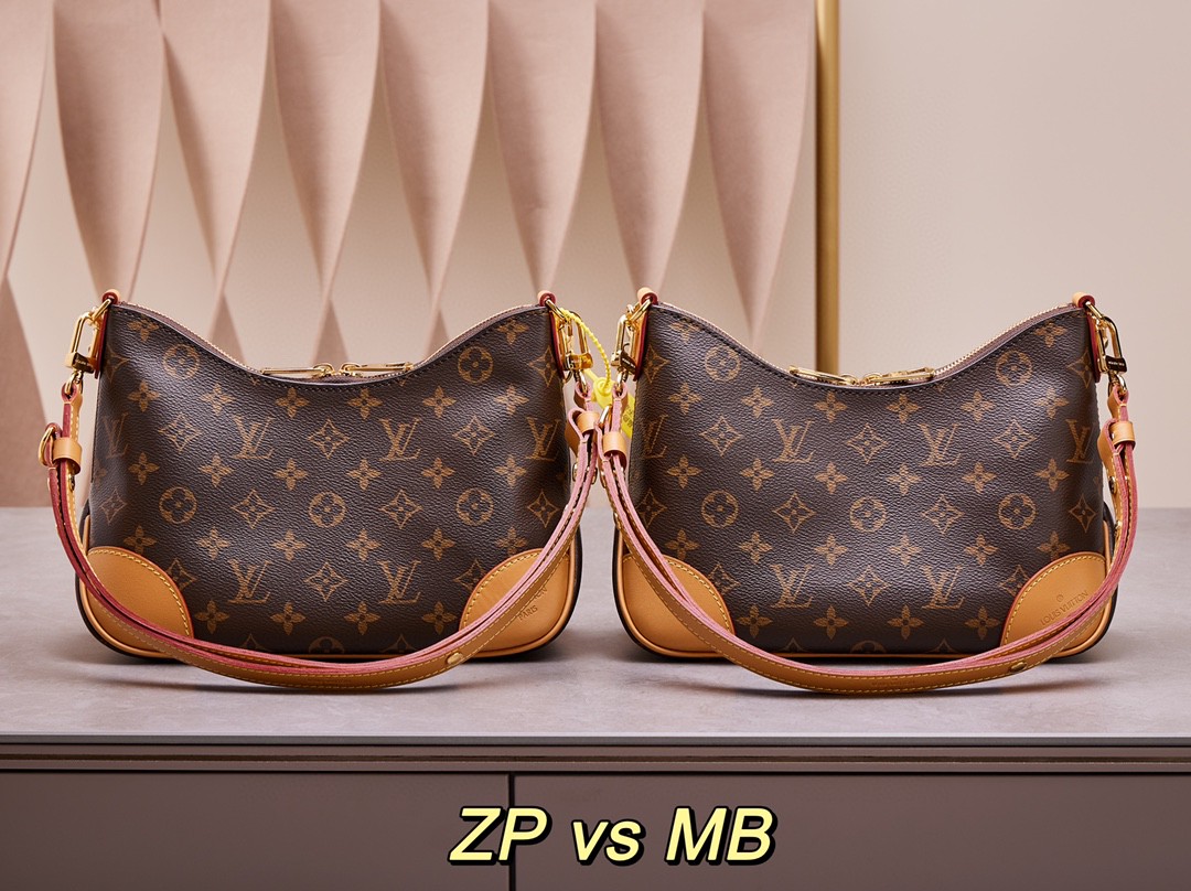 LOUIS VUITTON BOULOGNE 手袋经典老花涂层帆布拼牛皮革饰边 单肩包 斜挎包 腋下包 手提包 女款 棕色 M45832